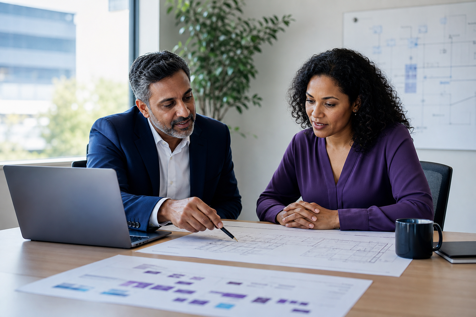 Technology consultant planning a client solution